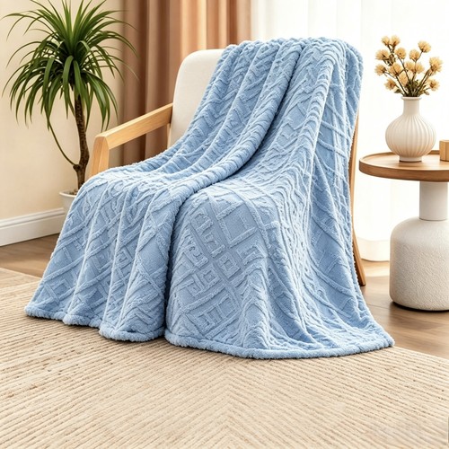 Plush textured throw blanket - plush,